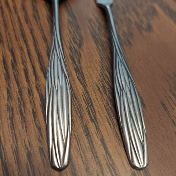 Stanley Roberts Stainless Master Butter Knife and Shell Sugar Spoon Japan VTG - Picture 5 of 7